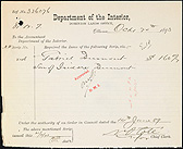 Demande de concession de terre pour Gabriel Dumont, 20 octobre 1893, RG 15, volume 690, dossier 336076