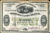 Concession de terre annulée, valeur de 20 dollars, émise le 1 mai 1876, RG 15, volume 1387, note 3
