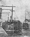 Photograph of the STORSTAD, following the collision with the EMPRESS OF IRELAND