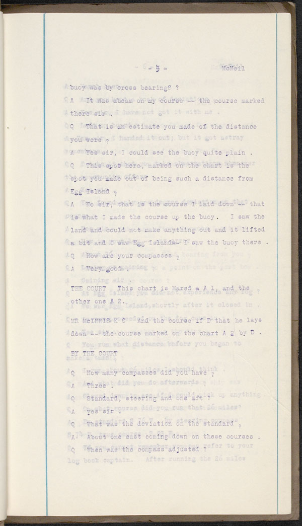 Wrecks, Casualties and Salvage - Formal Investigations - S.S. LETITIA