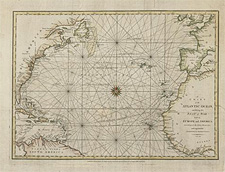 Chart entitled A CHART OF THE ATLANTIC OCEAN, EXHIBITING THE SEAT OF WAR BOTH IN EUROPE AND AMERICA ACCORDING TO THE DISCOVERIES AND REGULATED BY ASTONOMICAL OBSERVATIONS, 1780
