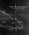 Chart entitled CHART SHOWING WRECKS ON ANTICOSTI ISLAND FROM THE YEAR 1820 TO 1911 PREPARED BY DEPARTMENT OF MARINE AND FISHERIES, QUEBEC AGENCY, 1911