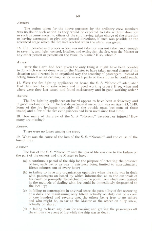 Report of Court of Investigation into the Circumstances Attending the Loss of the S.S. 