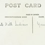 Reverse side of a postcard containing a handwritten note with the words: FILE HILLS INDIANS, YOUNG AND OLD, File Hills, Saskatchewan, date unknown