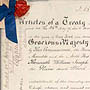 IT 296 [Treaty 157A] is a manuscript original of western Treaty 6 signed at Fort Carlton on August 23 and 28, 1876 and at Fort Pitt on September 9, 1876 by Alexander Morris, lieutenant-governor of the Northwest Territories, and representatives of the Plain and Wood Cree